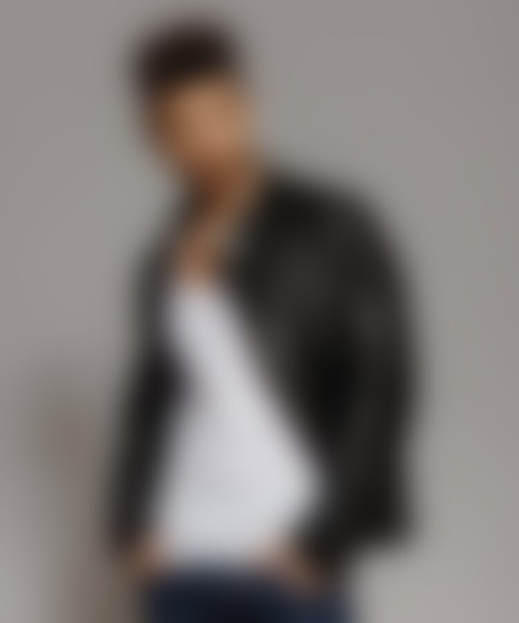 Leather racer jacket